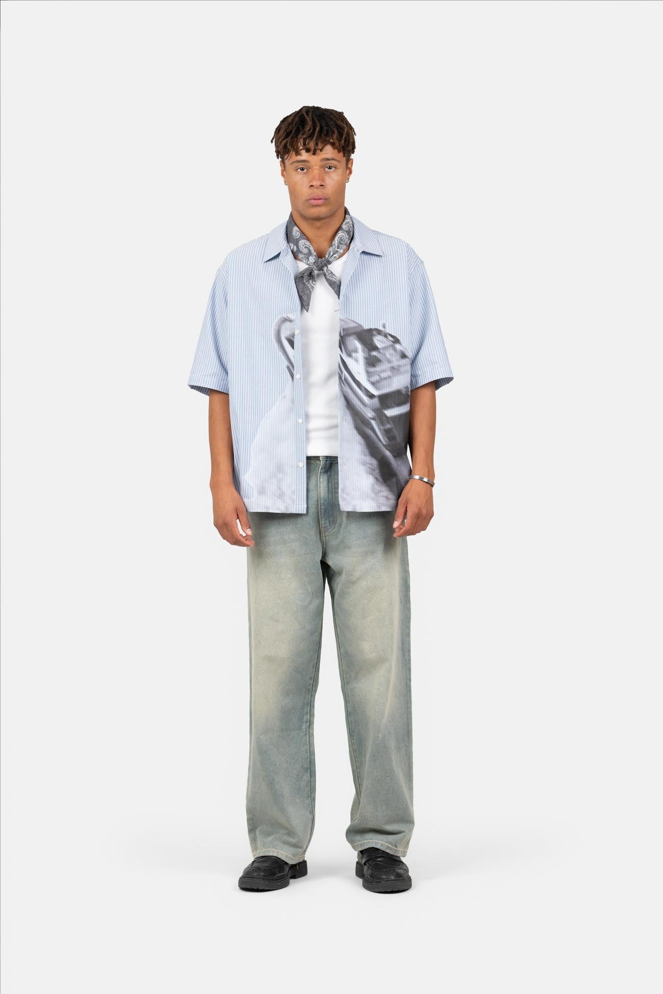 Baggy Denim Jeans Light Blue Vintage Wash